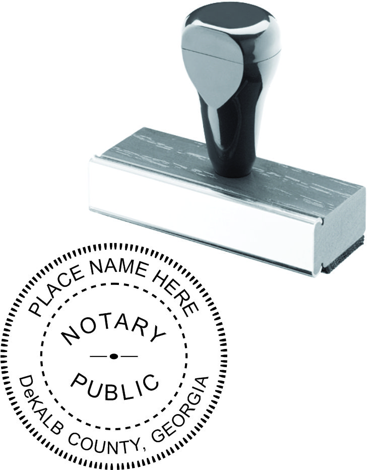 Wood Handle Round Style Notary Stamp Regular Notary